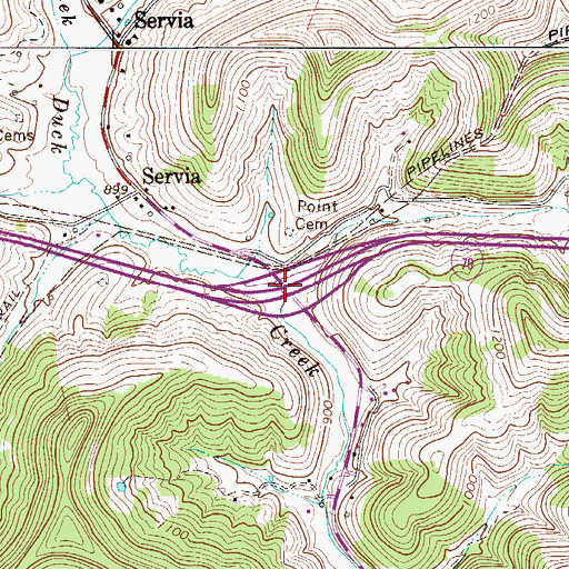 Topographic Map of Interchange 46, WV