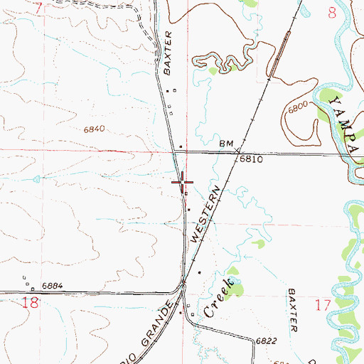 Topographic Map of Baxter Ditch, CO