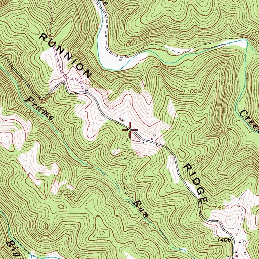 Topographic Map of Meadville (historical), WV