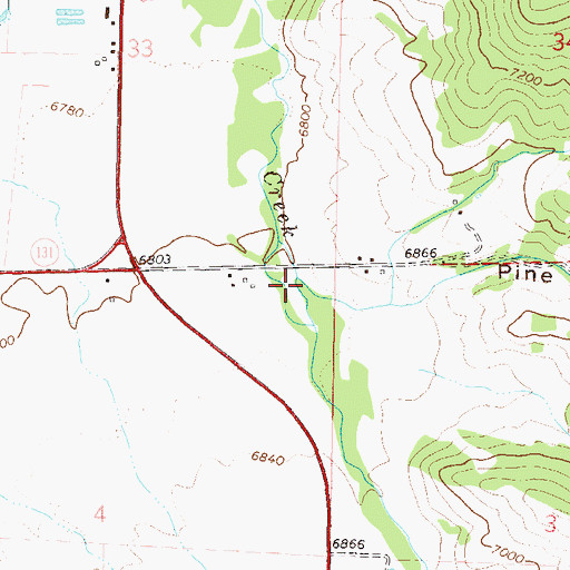 Topographic Map of Pine Spring Gulch, CO