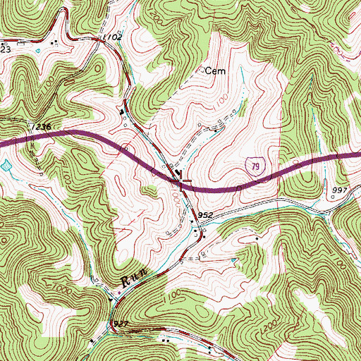 Topographic Map of Twistville (historical), WV