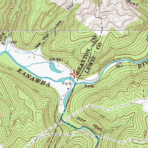Topographic Map of Wildcat (historical), WV