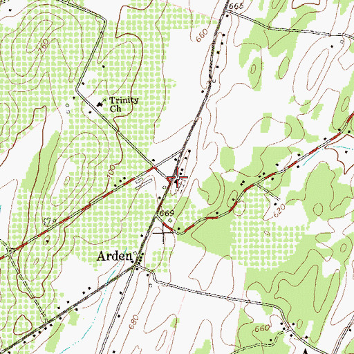 Topographic Map of Arden United Methodist Church, WV