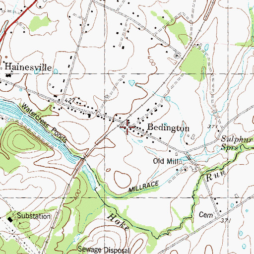 Topographic Map of Bedington Post Office (historical), WV