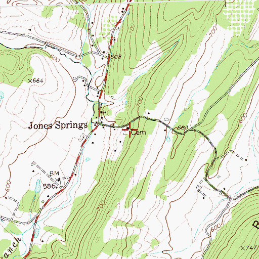 Topographic Map of Calvary Cemetery, WV