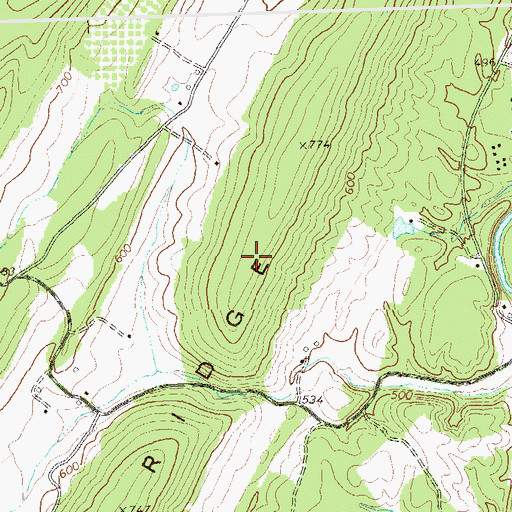 Topographic Map of Calvary United Brethren Church, WV