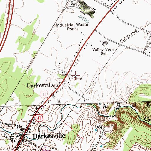 Topographic Map of Darkesville Cemetery, WV