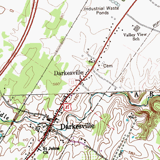 Topographic Map of Darkesville School (historical), WV