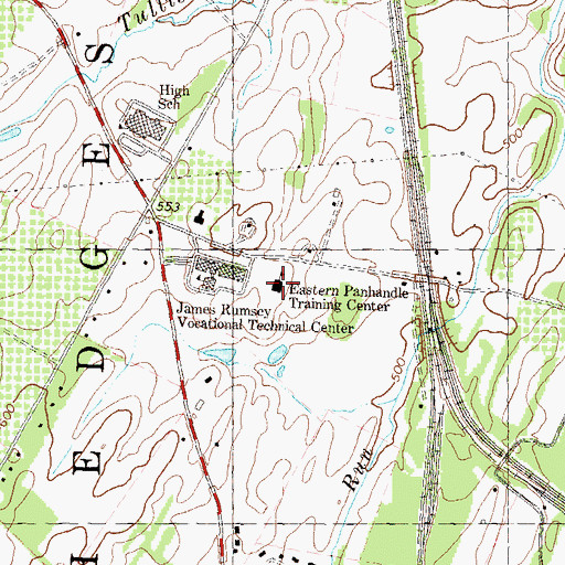 Topographic Map of Eastern Panhandle Training Center (historical), WV