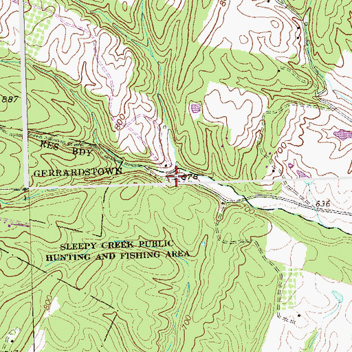 Topographic Map of Elk Branch (historical), WV