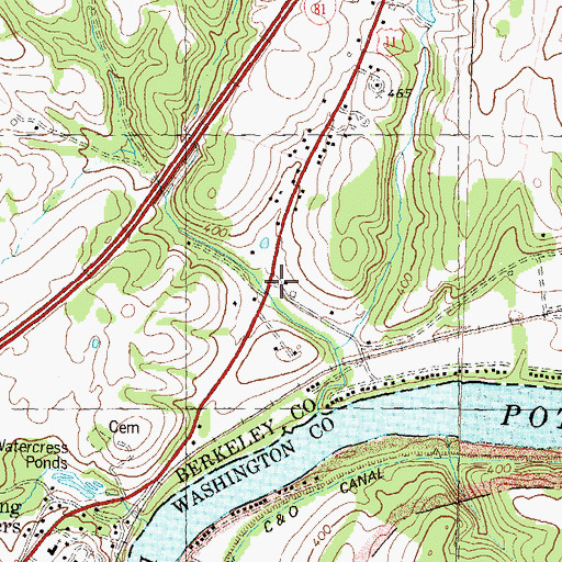 Topographic Map of Falling Waters School (historical), WV