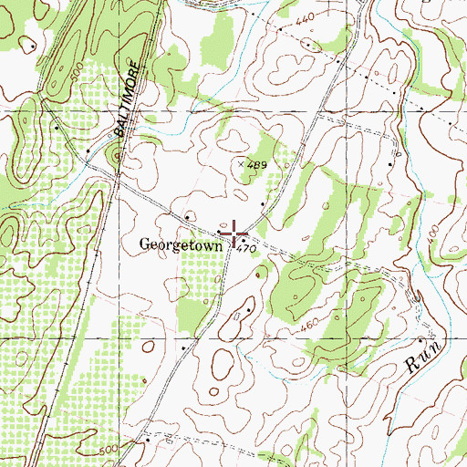 Topographic Map of Georgetown School (historical), WV