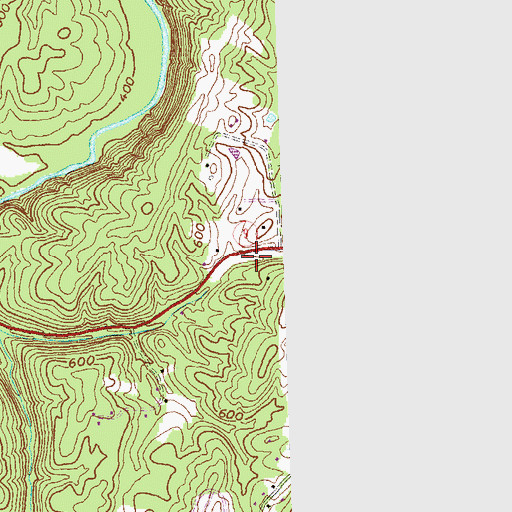 Topographic Map of Hedgesville Post Office, WV