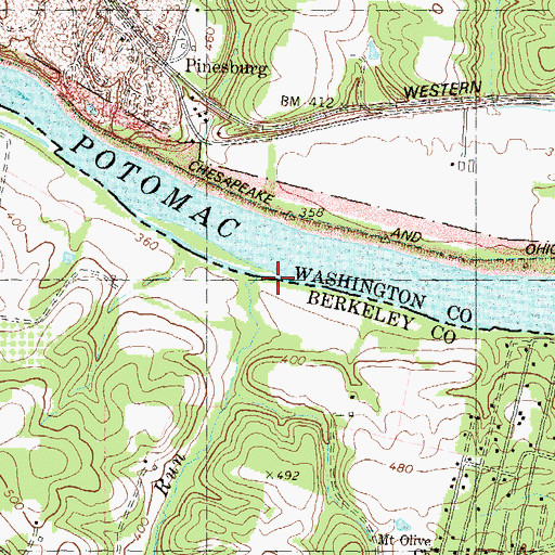 Topographic Map of The Horse Shoe, WV