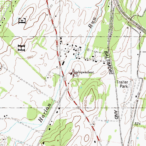 Topographic Map of Independent Church, WV