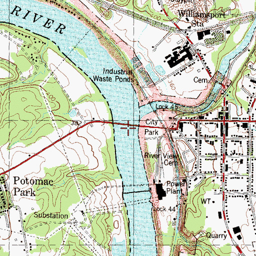 Topographic Map of Lights Ferry (historical), WV