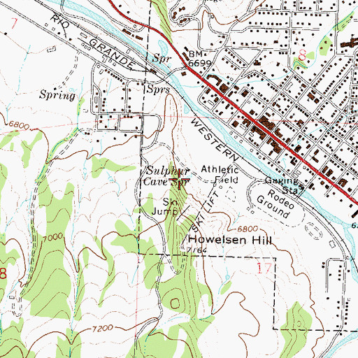 Topographic Map of Sulphur Cave Spring, CO