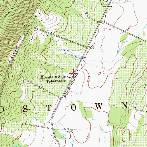 Topographic Map of Mountain Side Tabernacle Cemetery, WV