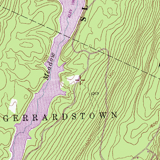 Topographic Map of Myers (historical), WV