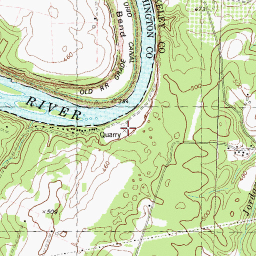 Topographic Map of Nestles Quarry (historical), WV