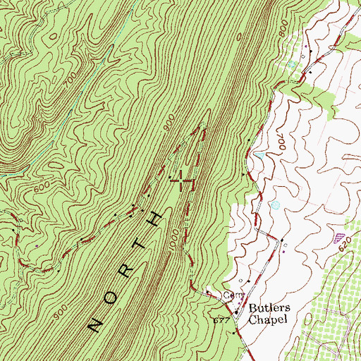 Topographic Map of Parks Gap, WV