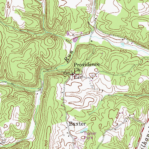 Topographic Map of Providence Cemetery, WV
