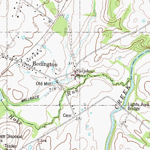 Topographic Map of Sulphur Springs, WV