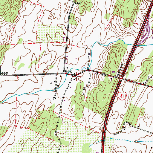 Topographic Map of Sylvan Retreat School (historical), WV