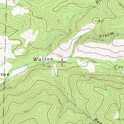 Topographic Map of Storm King Creek, CO