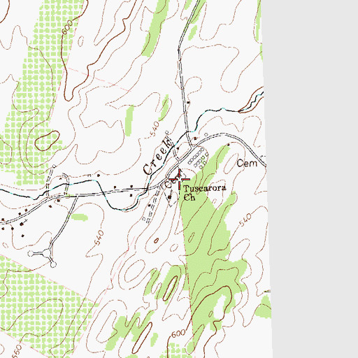 Topographic Map of Tuscarora Cemetery, WV