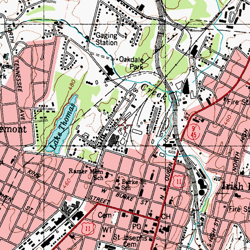 Topographic Map of Baltimore and Ohio and Related Industries Historic District, WV