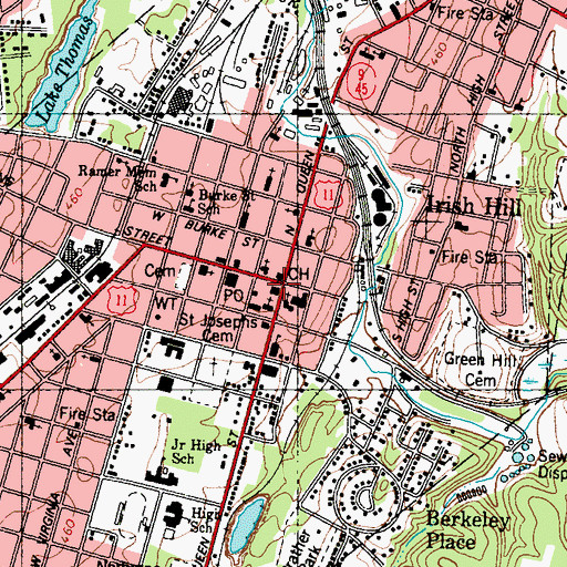 Topographic Map of Berkeley County Courthouse, WV