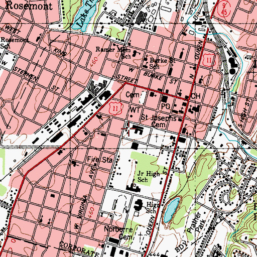 Topographic Map of Berkeley County Jail (historical), WV