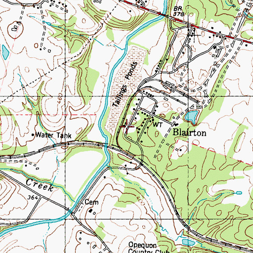 Topographic Map of Blairton United Methodist Church, WV