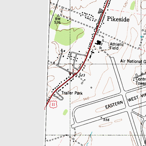 Topographic Map of Burkhart School (historical), WV