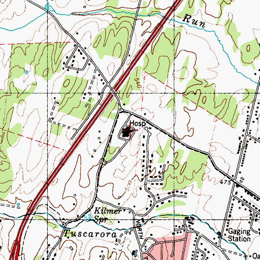 Topographic Map of Berkeley Medical Center, WV