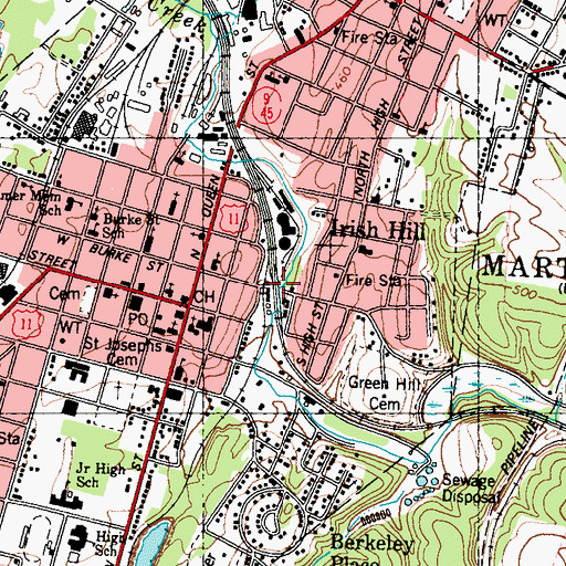 Topographic Map of East Martinsburg Historic District, WV