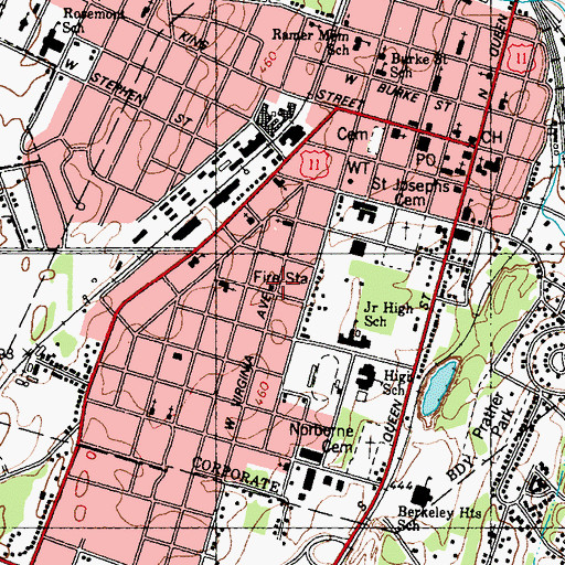 Topographic Map of Fire Station Number 3, WV