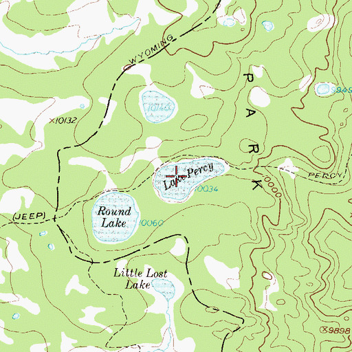 Topographic Map of Lake Percy, CO