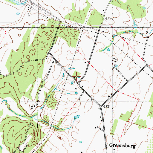 Topographic Map of Greensburg School (historical), WV