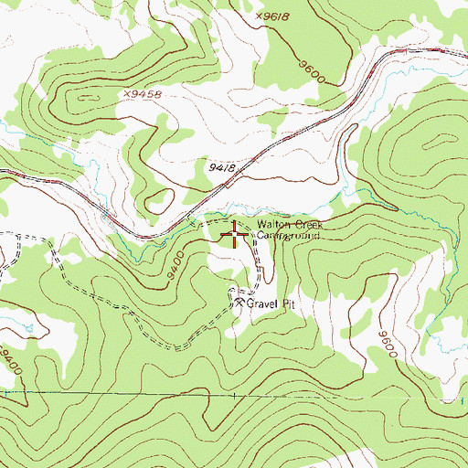 Topographic Map of Walton Creek Campground, CO