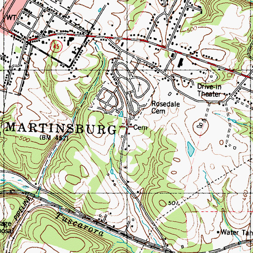 Topographic Map of Hebrew Cemetery, WV