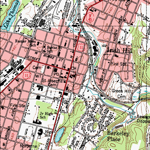 Topographic Map of Kings Daughters Hospital (historical), WV