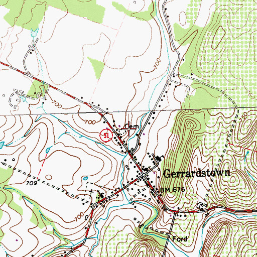 Topographic Map of Lutheran Cemetery, WV