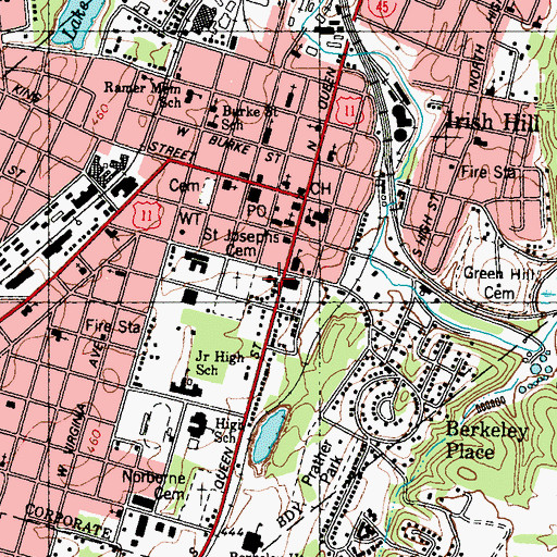 Topographic Map of Martinsburg High School Vocational Division, WV