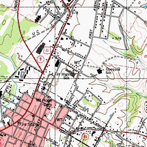 Topographic Map of Martinsburg North Middle School, WV