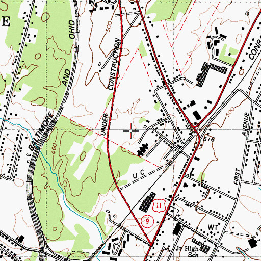 Topographic Map of Martinsburg Post Office, WV