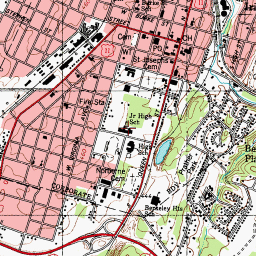 Topographic Map of Martinsburg South Middle School, WV