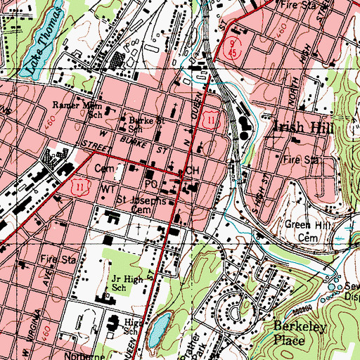 Topographic Map of Martinsburg-Berkeley County Public Library, WV