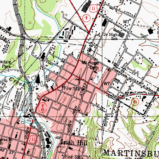 Topographic Map of Moler Avenue Church of the Brethren, WV